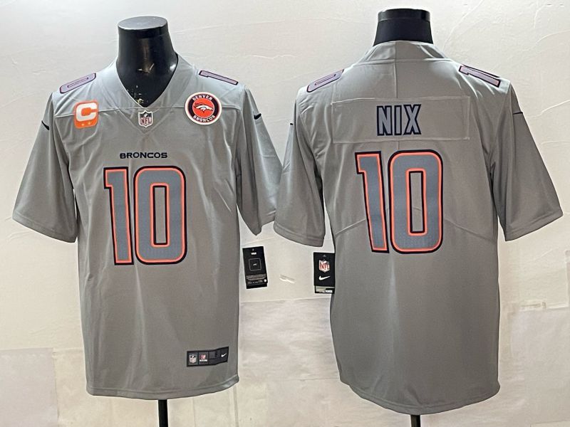 Men 2026 Denver Broncos #10 Nix grey Nike Limited NFL Jersey style 007->denver broncos->NFL Jersey